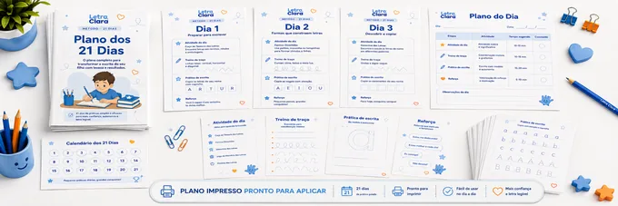 Mockup do plano impresso do Método Letra Clara